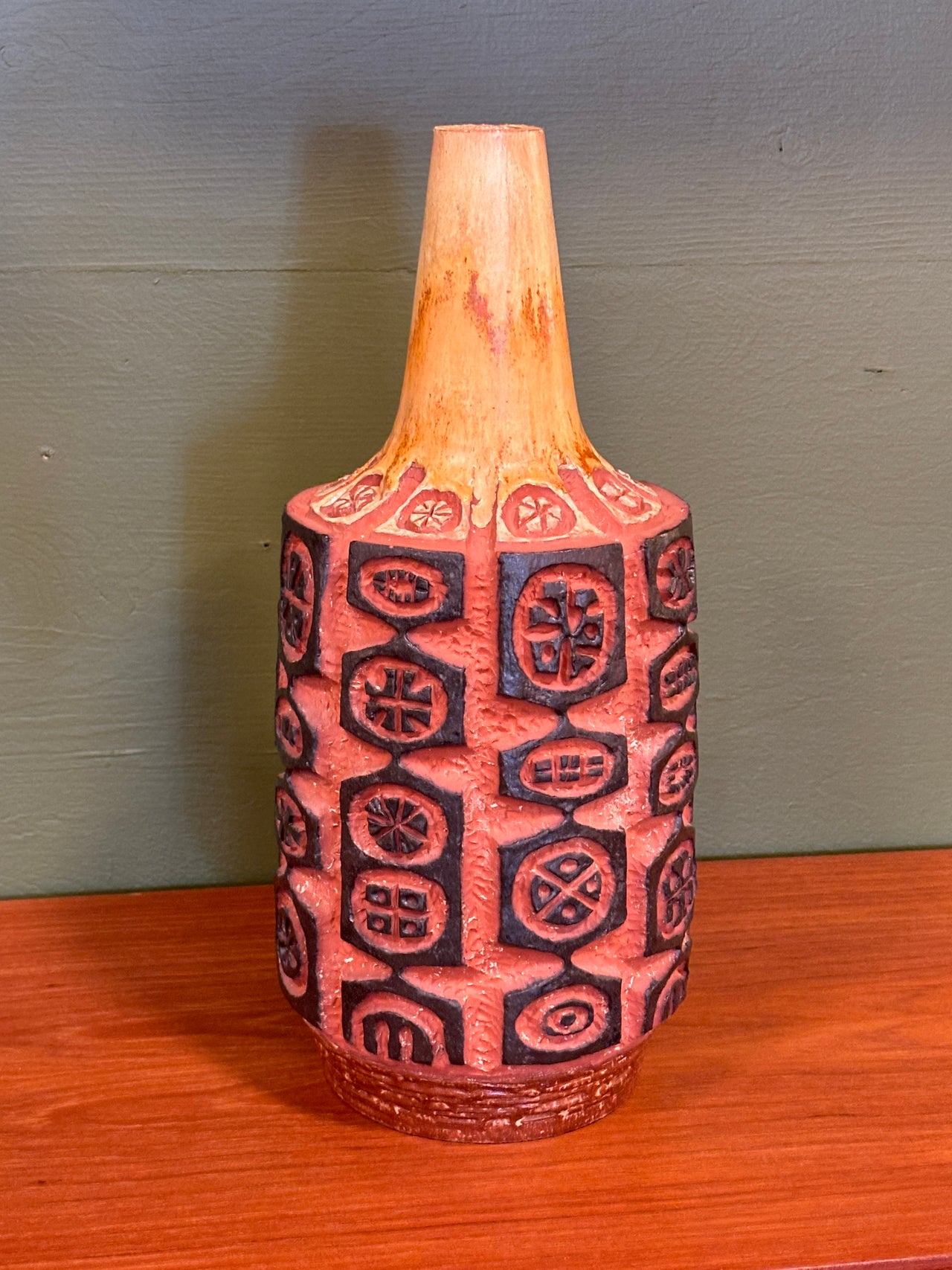 Vase en poterie Lava par Jiri Georges Lauda pour Norwood Pannier, Montréal circa 60