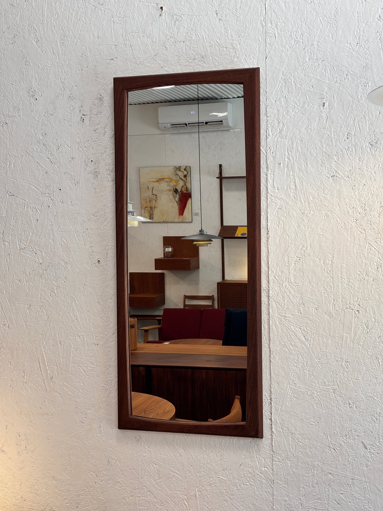 Miroir mid century scandinave en teck, circa 60