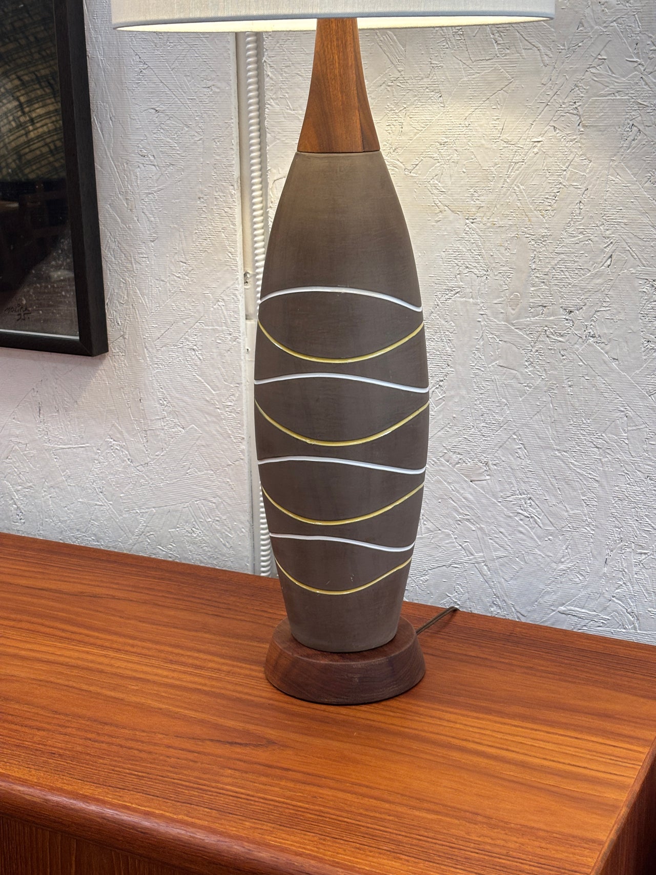 Lampe de table en céramique par Hjördis Oldfors pour Upsala Ekeby, Suède circa 60