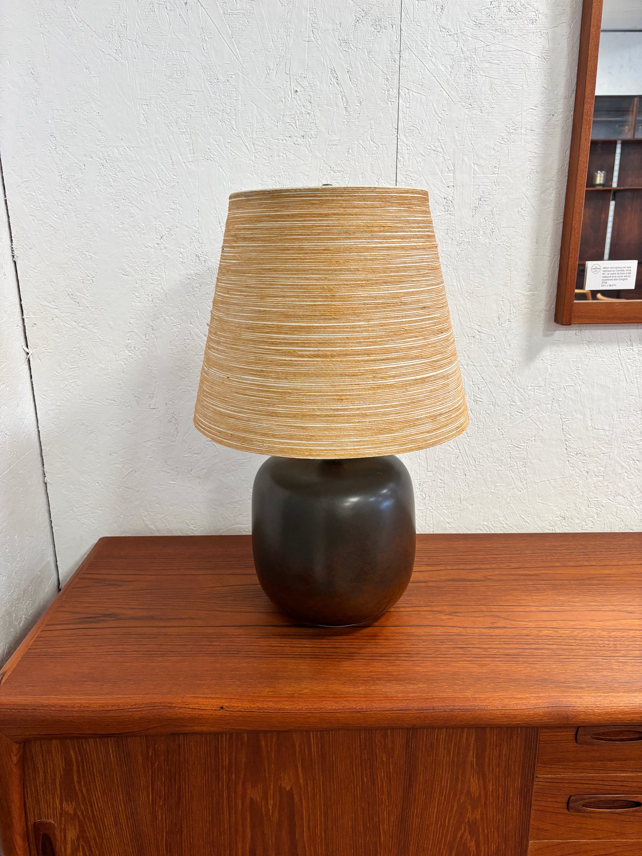 Lampe de table vintage modèle 1300 par Lotte et Gunnar Bostlund en céramique, Canada circa 70
