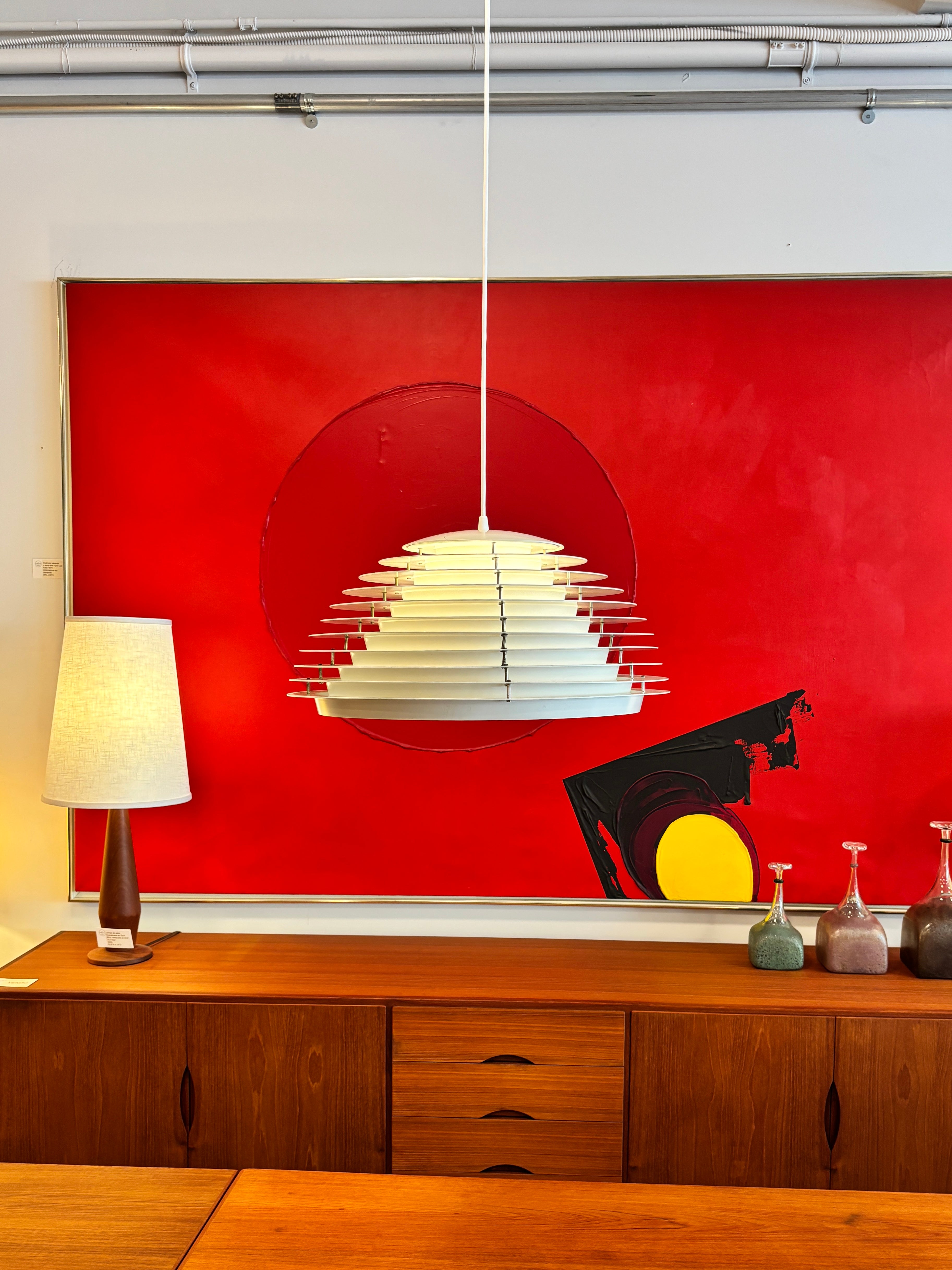 Suspension moderne modèle Hekla par Jon Olafsson & Pétur B. Luthersson pour Fog & Mørup, Danemark 1965
