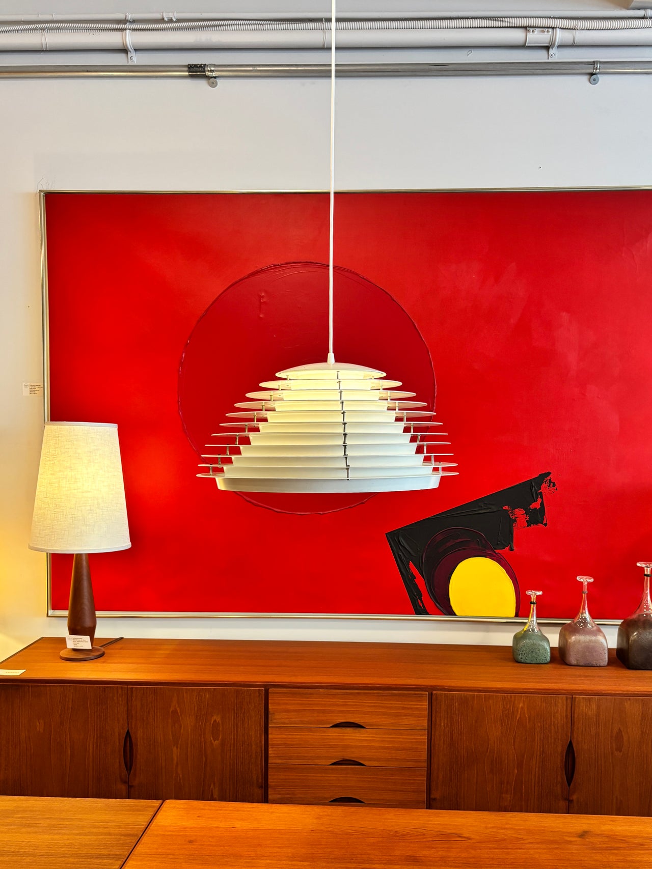 Suspension moderne modèle Hekla par Jon Olafsson & Pétur B. Luthersson pour Fog & Mørup, Danemark 1965