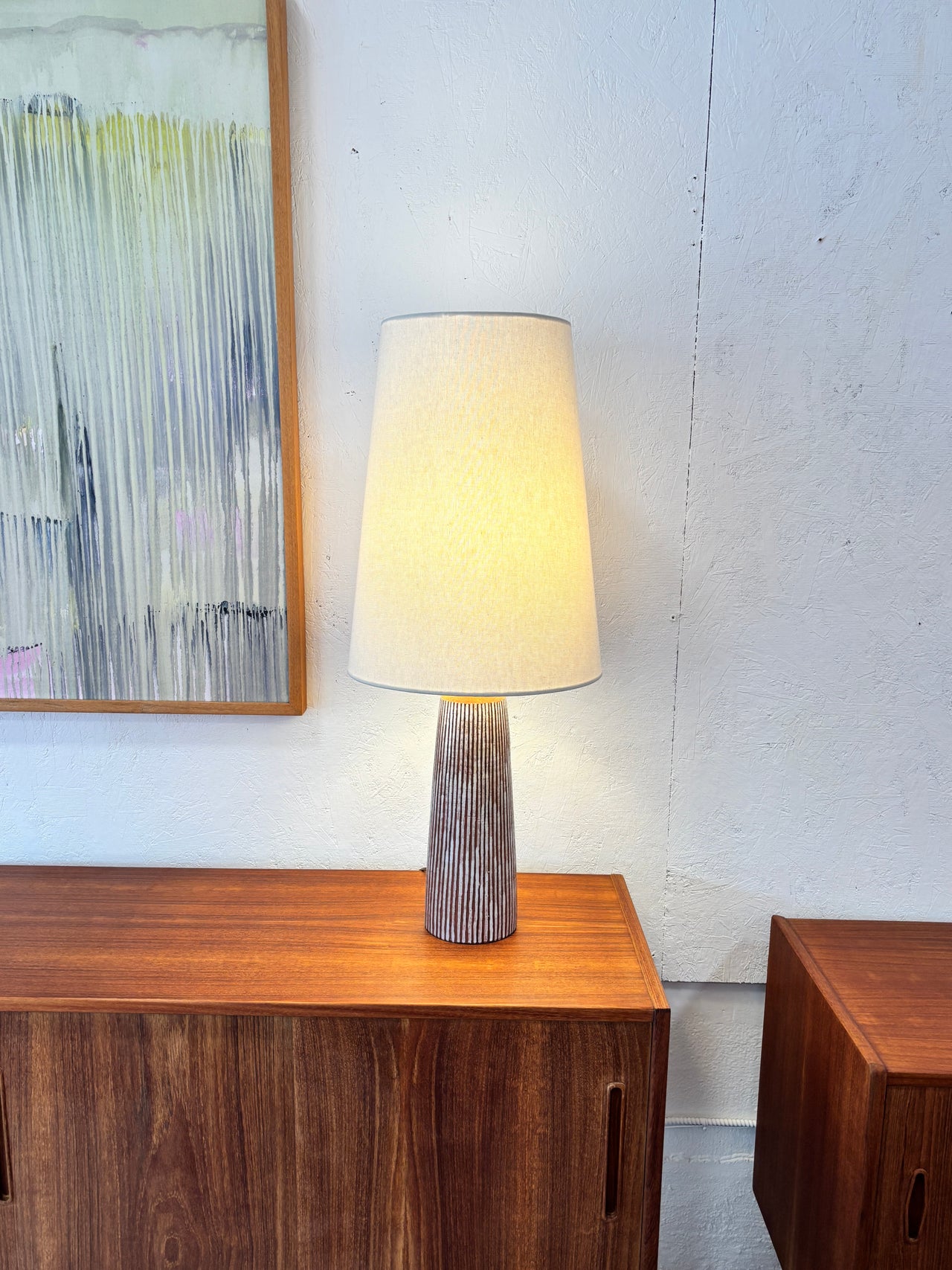 Lampe de table en céramique attribuée à Thomas Toft, Danemark circa 60