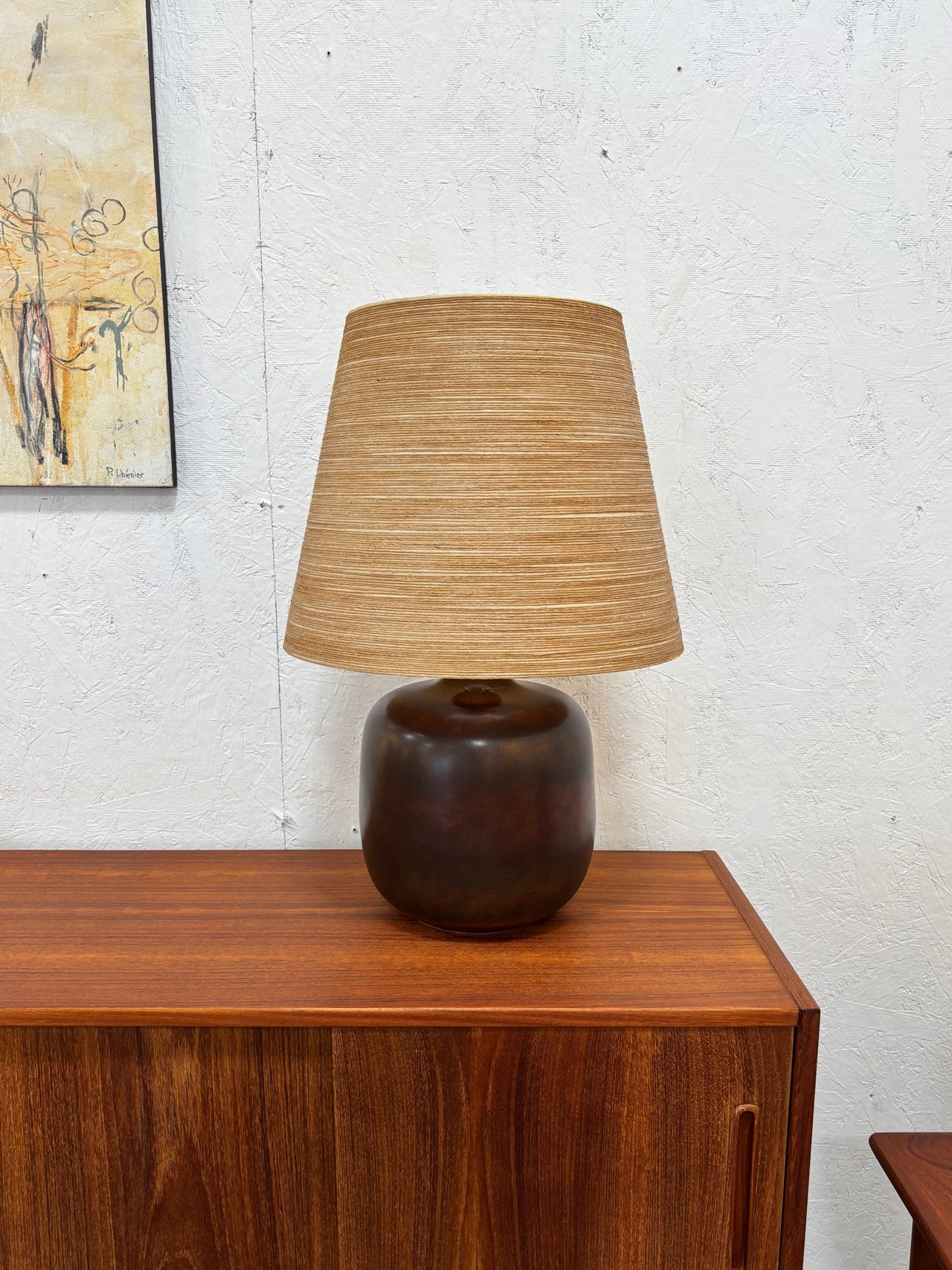 Lampe de table vintage modèle 1300 (2) par Lotte et Gunnar Bostlund en céramique, Canada circa 70