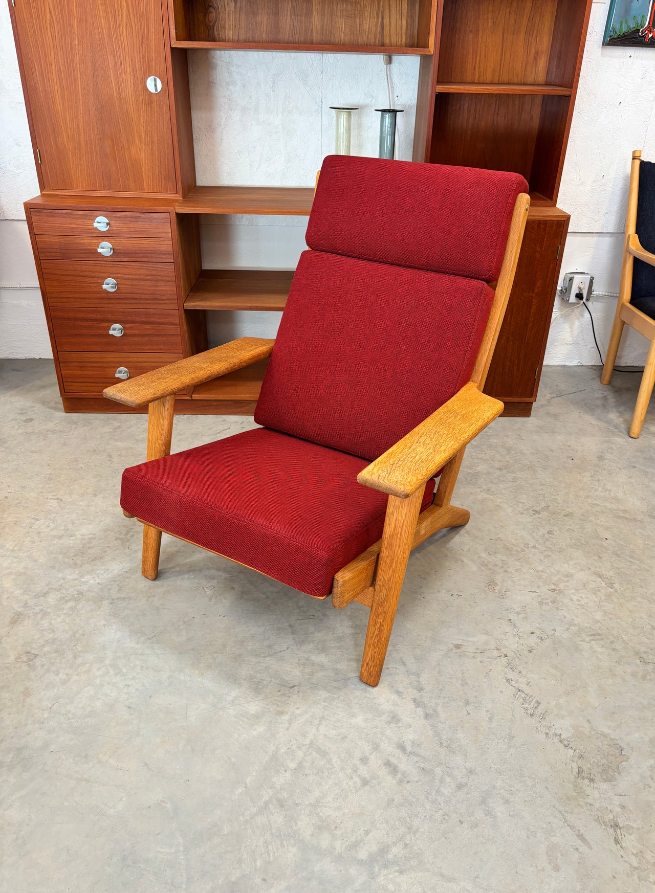 Fauteuil 'high back' modèle GE 290A en chêne par Hans J. Wegner pour Getama, Danemark circa 50