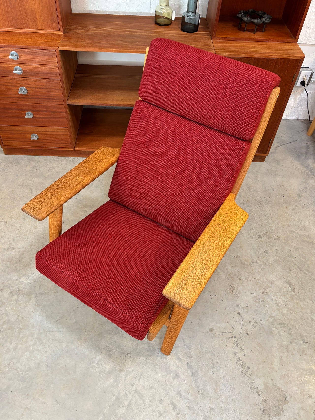 Fauteuil 'high back' modèle GE 290A en chêne par Hans J. Wegner pour Getama, Danemark circa 50