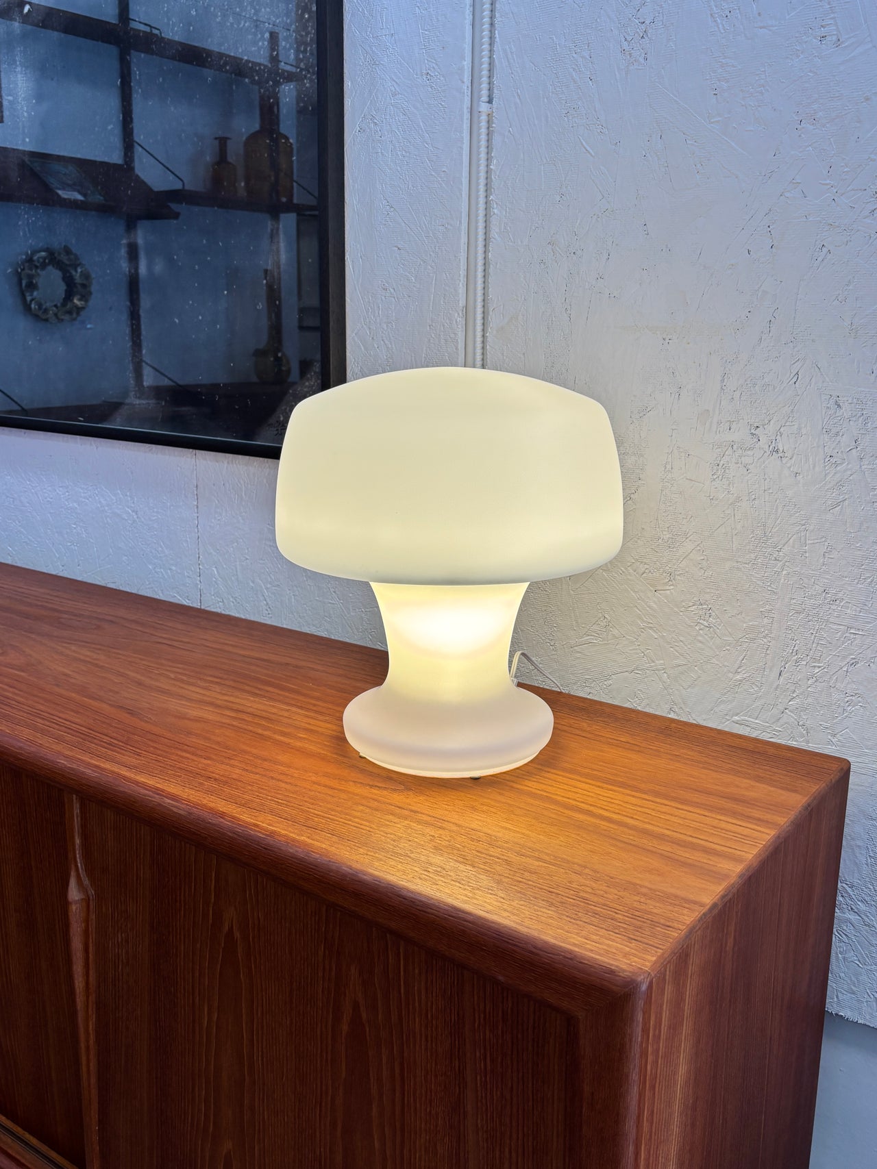 Lampe de table en verre soufflé par Laurel Lamp, circa 70