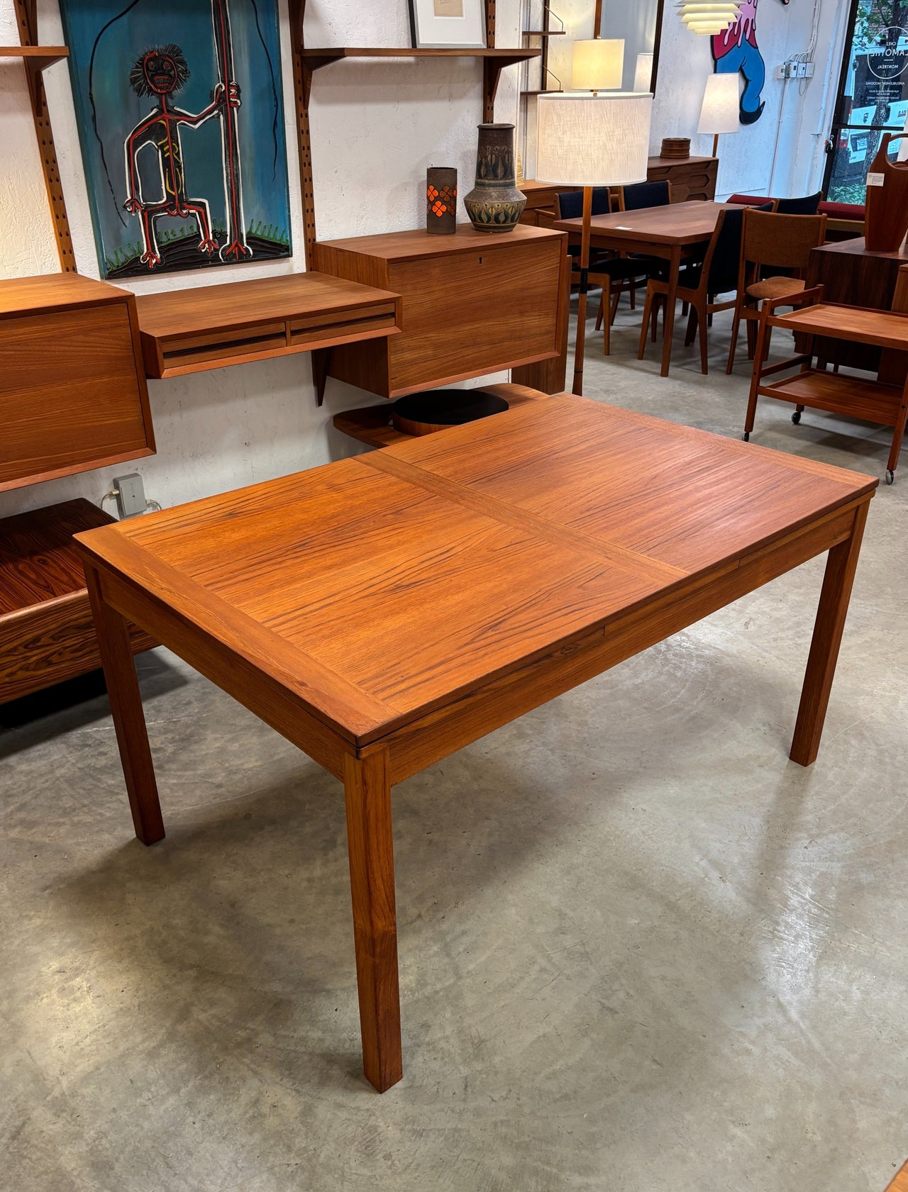 Table à diner papillon mid century en teck, Danemark circa 70