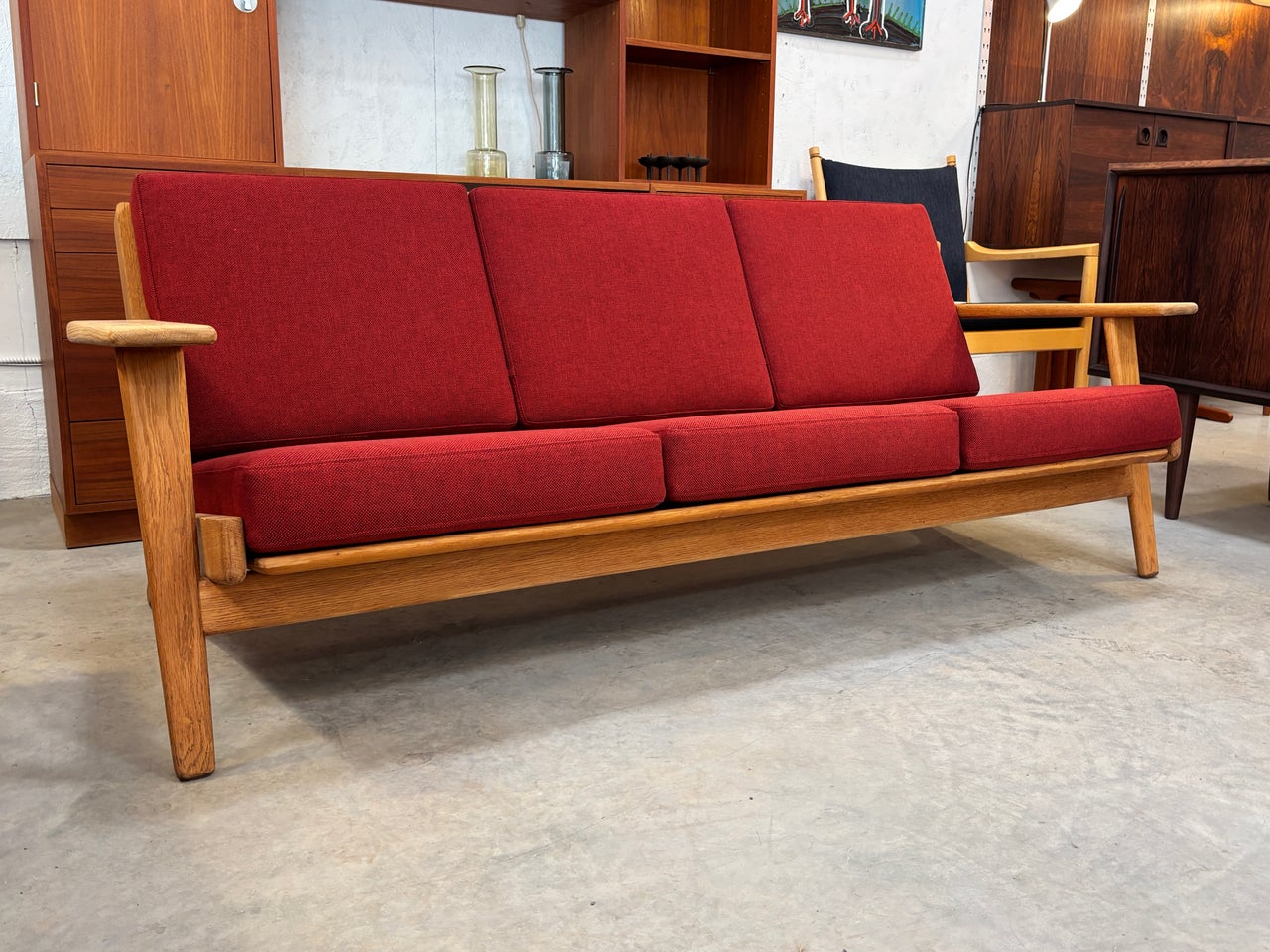 Sofa modèle GE 290/3 en chêne par Hans J. Wegner pour Getama, Danemark circa 50