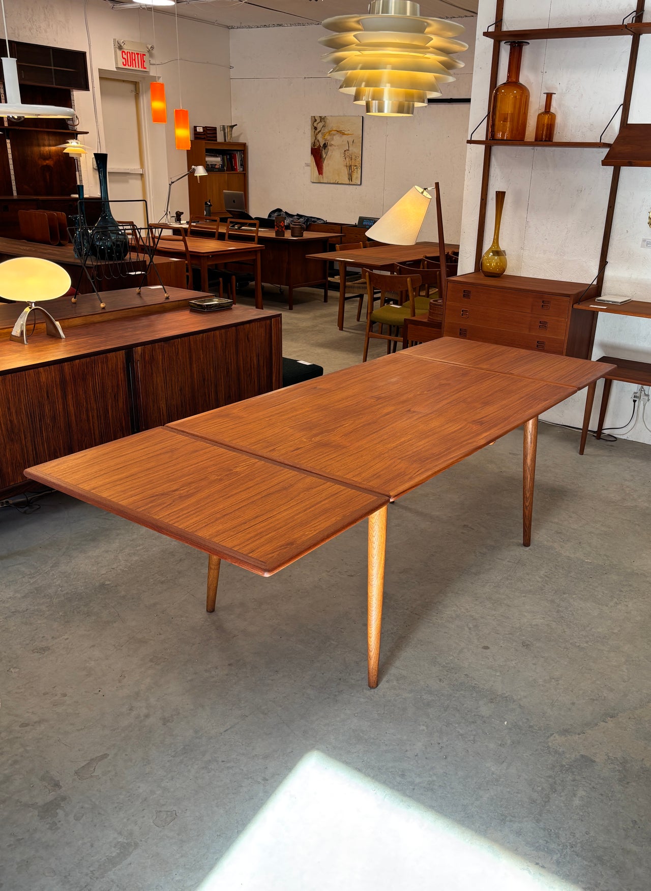Table à diner en teck et chêne modèle AT-312 par Hans J. Wegner pour Andreas Tuck, Danemark circa 50