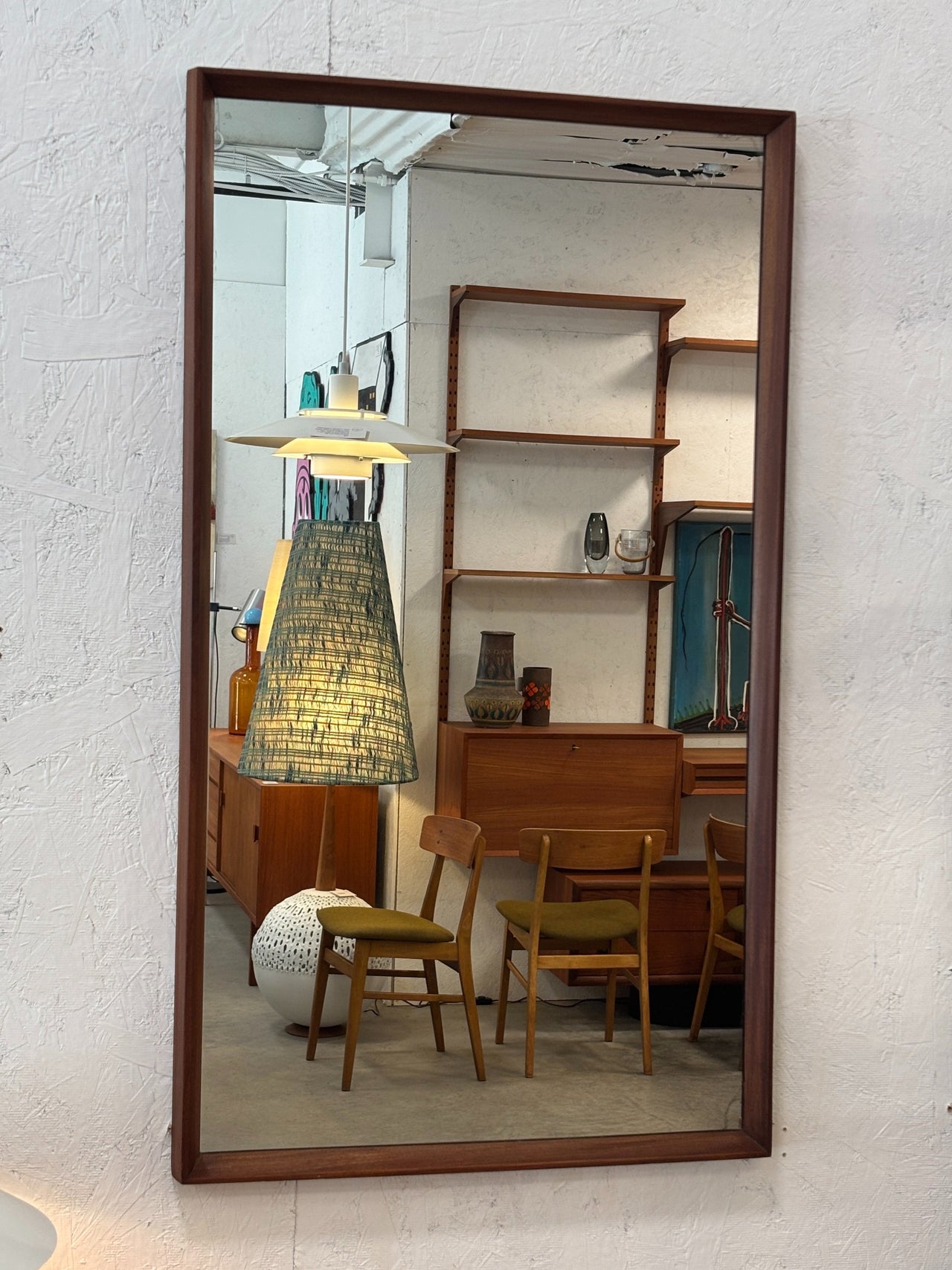 Miroir mid century moderne en teck, Canada circa 60