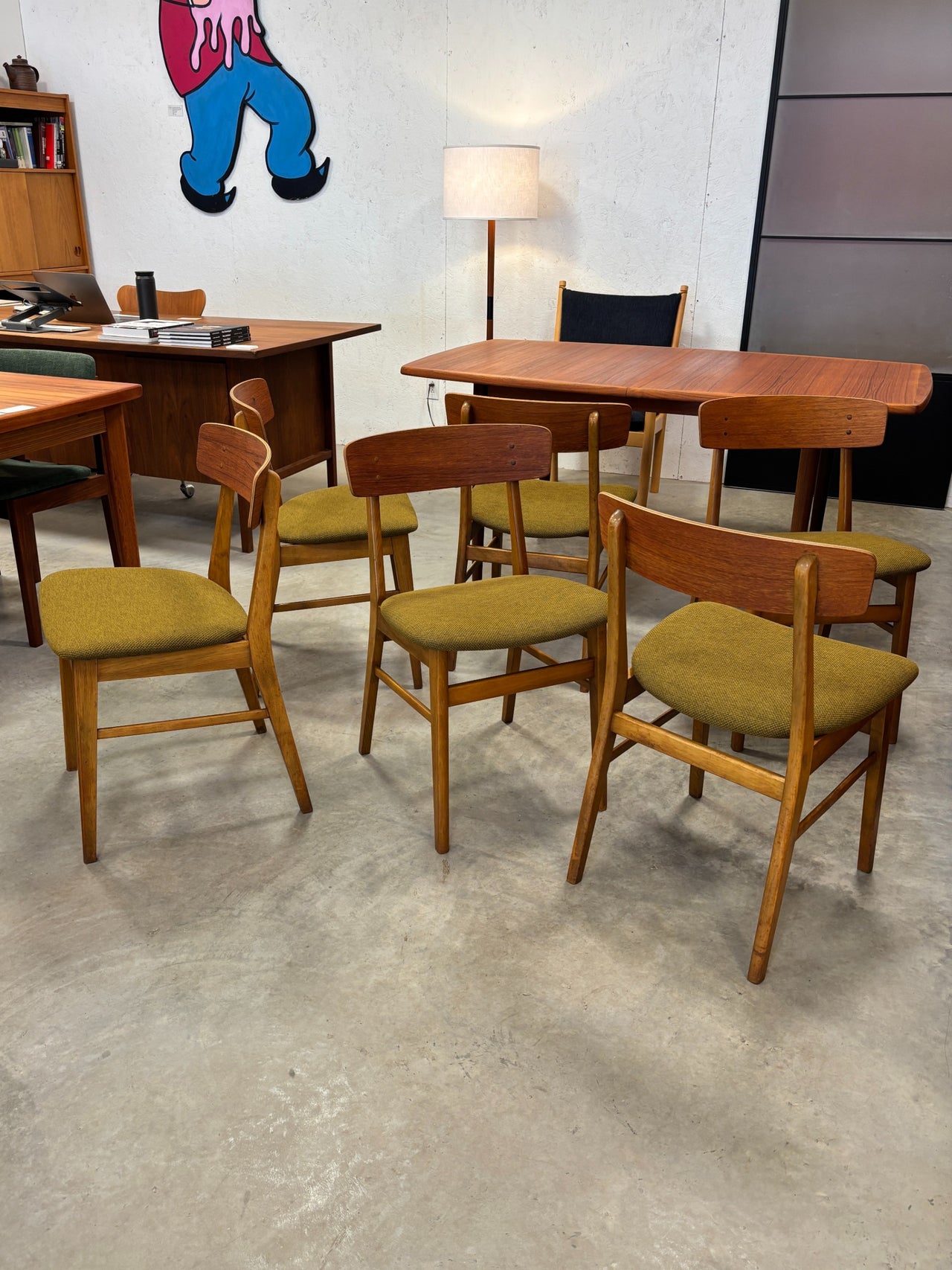 Ensemble de 6 chaises en teck et hêtre par Farstrup Møbelfabrik, Danemark circa 60