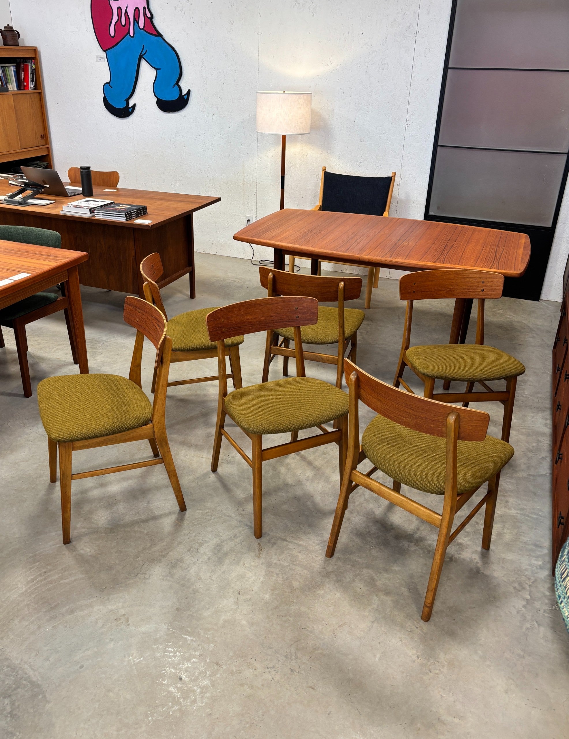 Ensemble de 6 chaises en teck et hêtre par Farstrup Møbelfabrik, Danemark circa 60