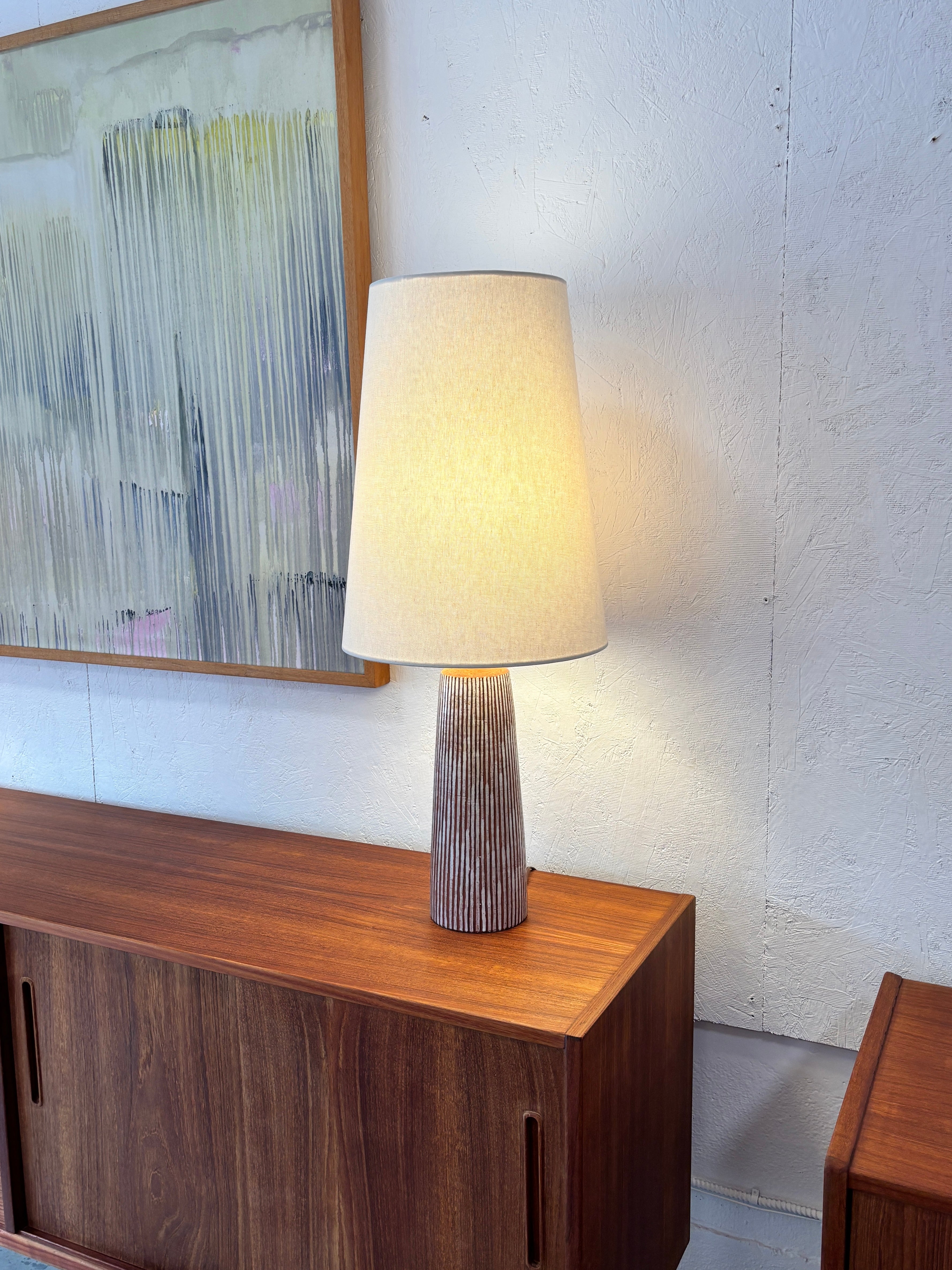 Lampe de table en céramique attribuée à Thomas Toft, Danemark circa 60