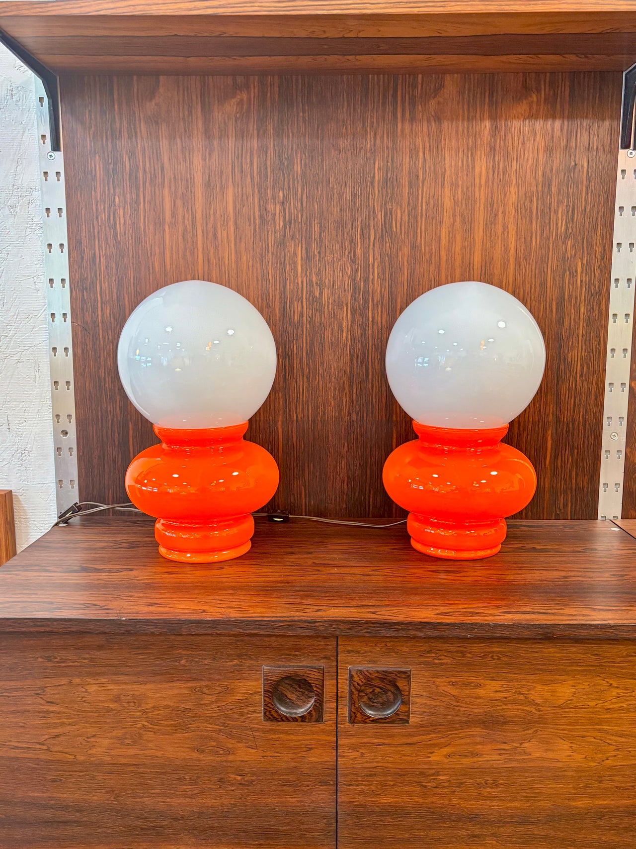 Paire de lampes space age en verre, circa 70