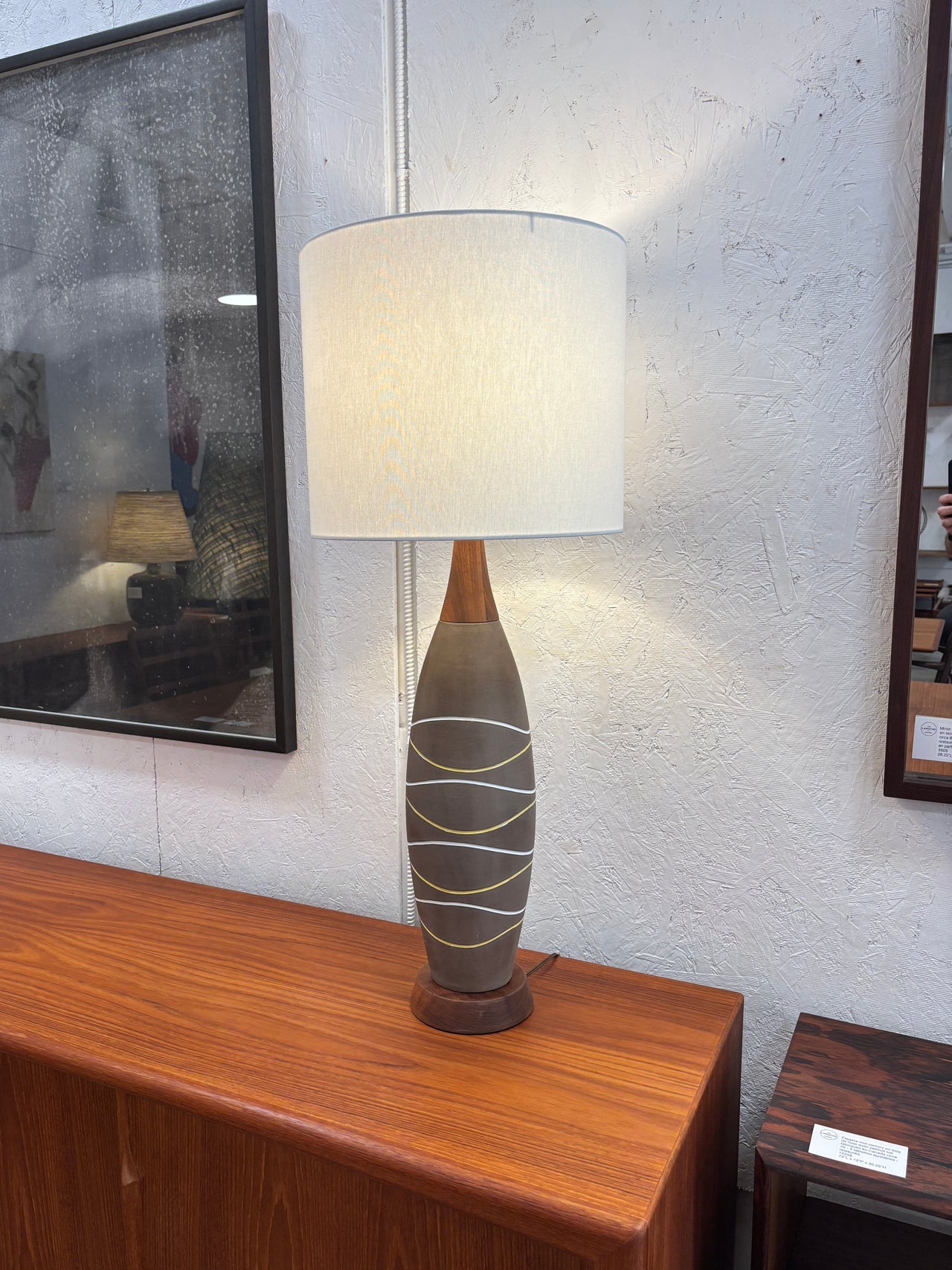 Lampe de table en céramique par Hjördis Oldfors pour Upsala Ekeby, Suède circa 60
