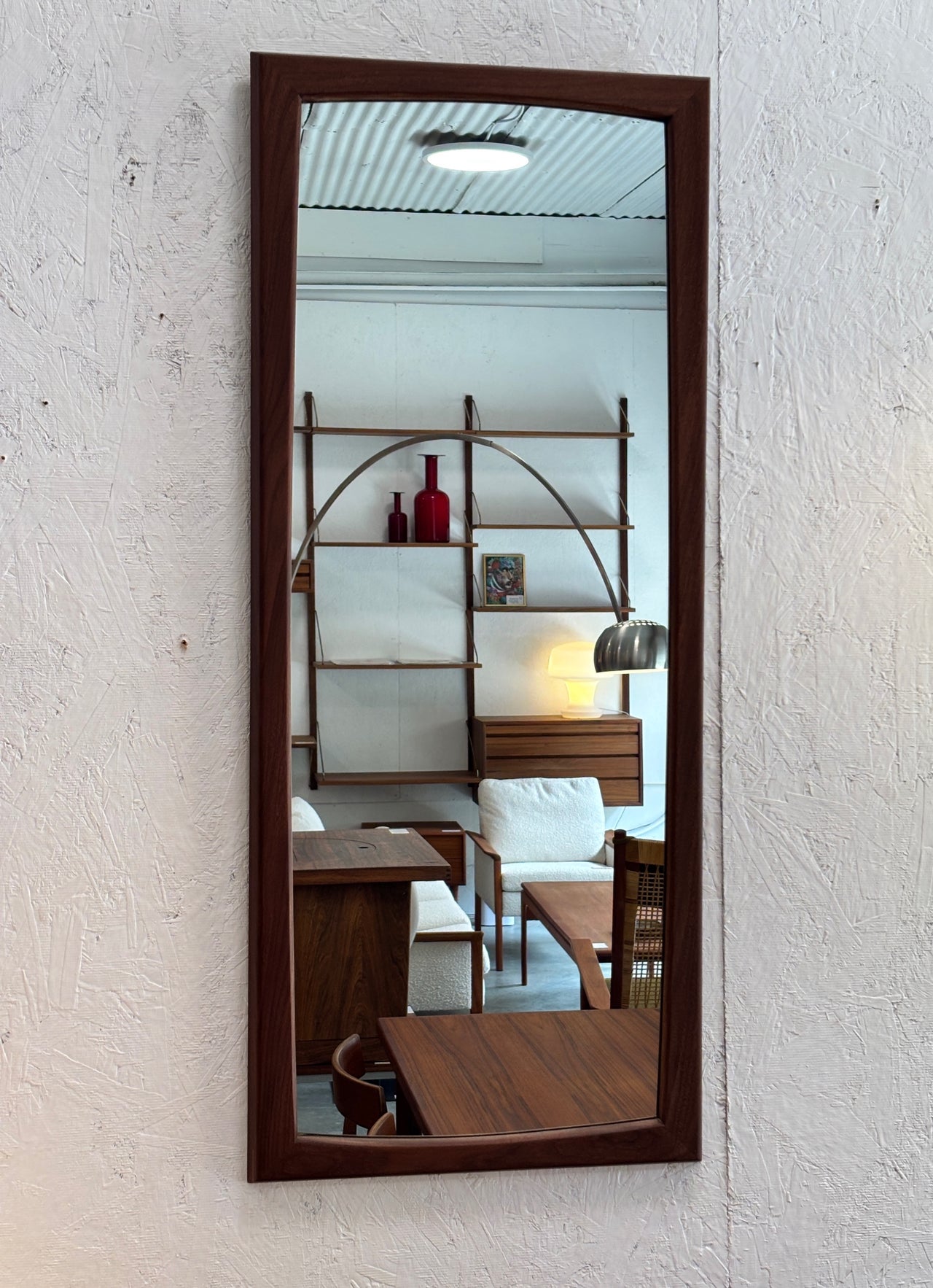 Miroir mid century scandinave en teck, circa 60