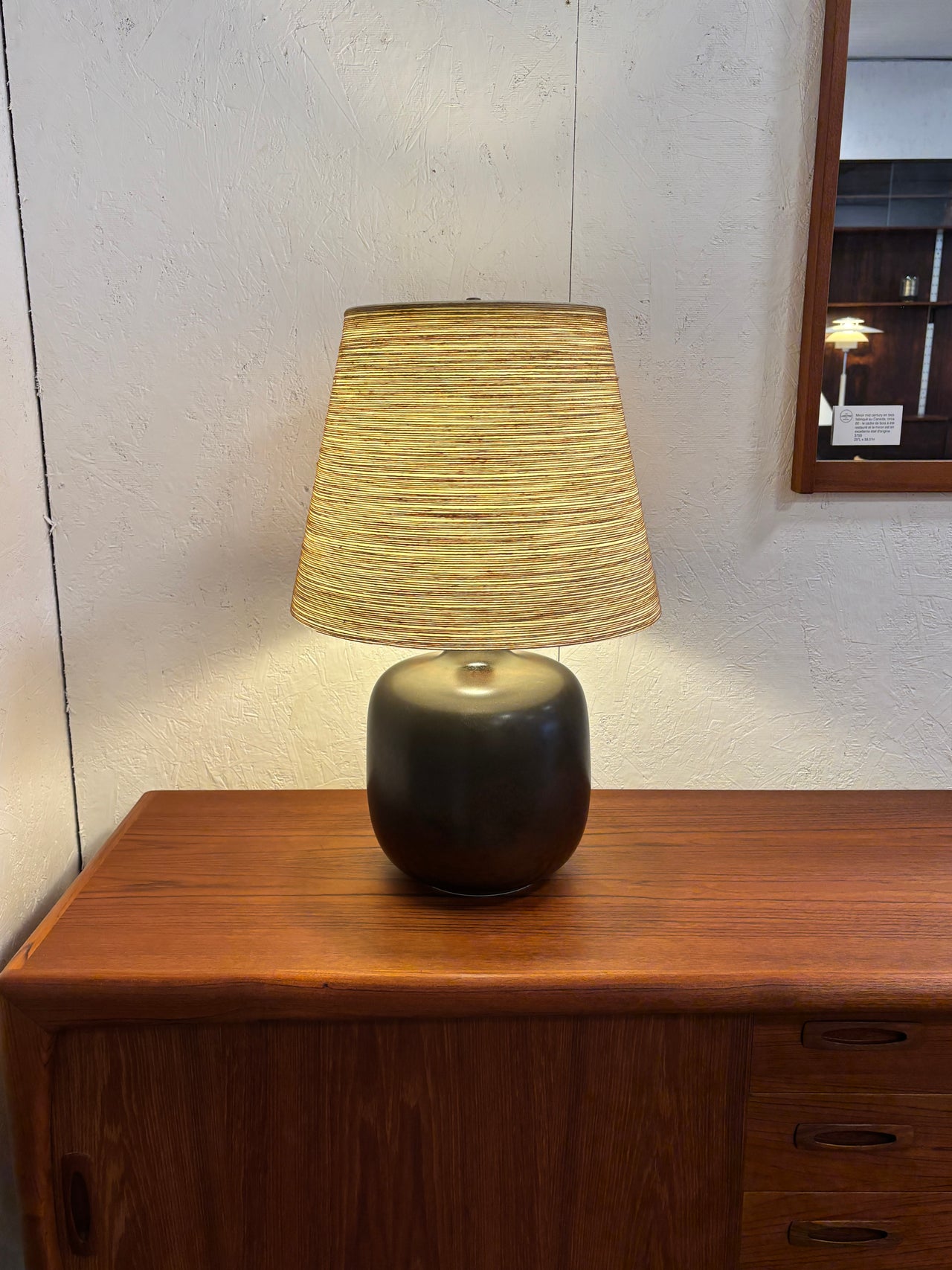 Lampe de table vintage modèle 1300 par Lotte et Gunnar Bostlund en céramique, Canada circa 70