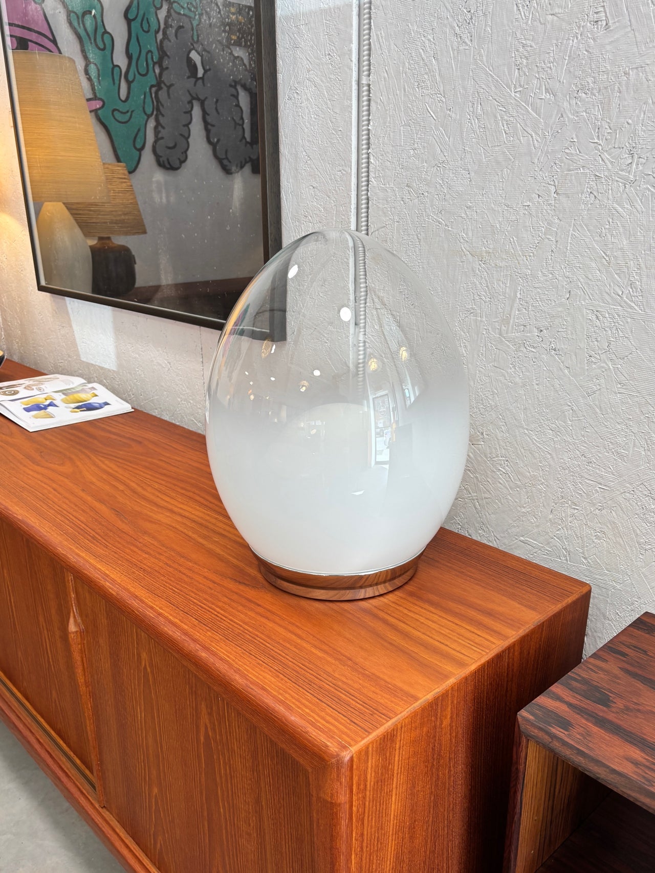 Lampe de table oeuf par Giorgio Reggiori pour Goffredo Reggiani, Italie circa 60