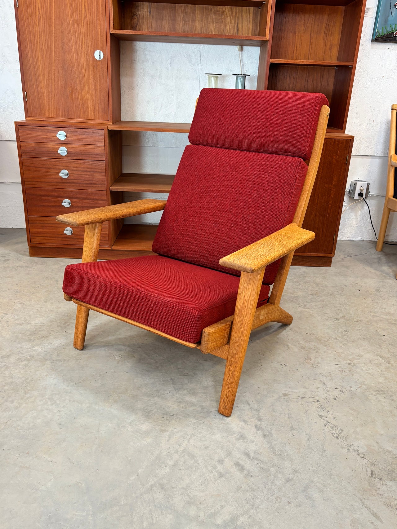 Fauteuil 'high back' modèle GE 290A en chêne par Hans J. Wegner pour Getama, Danemark circa 50