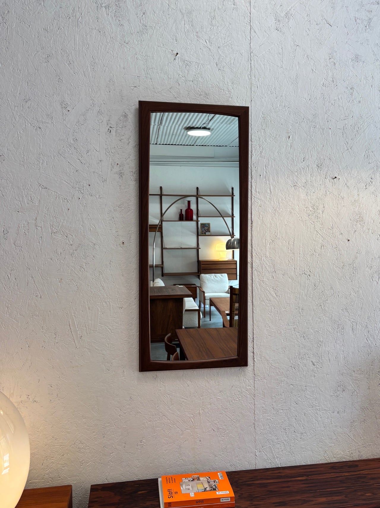 Miroir mid century scandinave en teck, circa 60