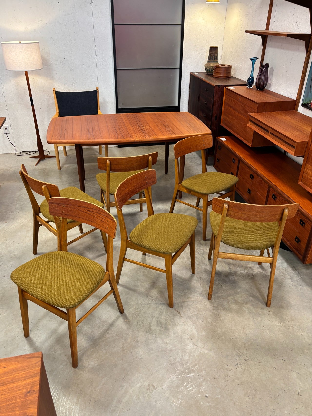 Ensemble de 6 chaises en teck et hêtre par Farstrup Møbelfabrik, Danemark circa 60
