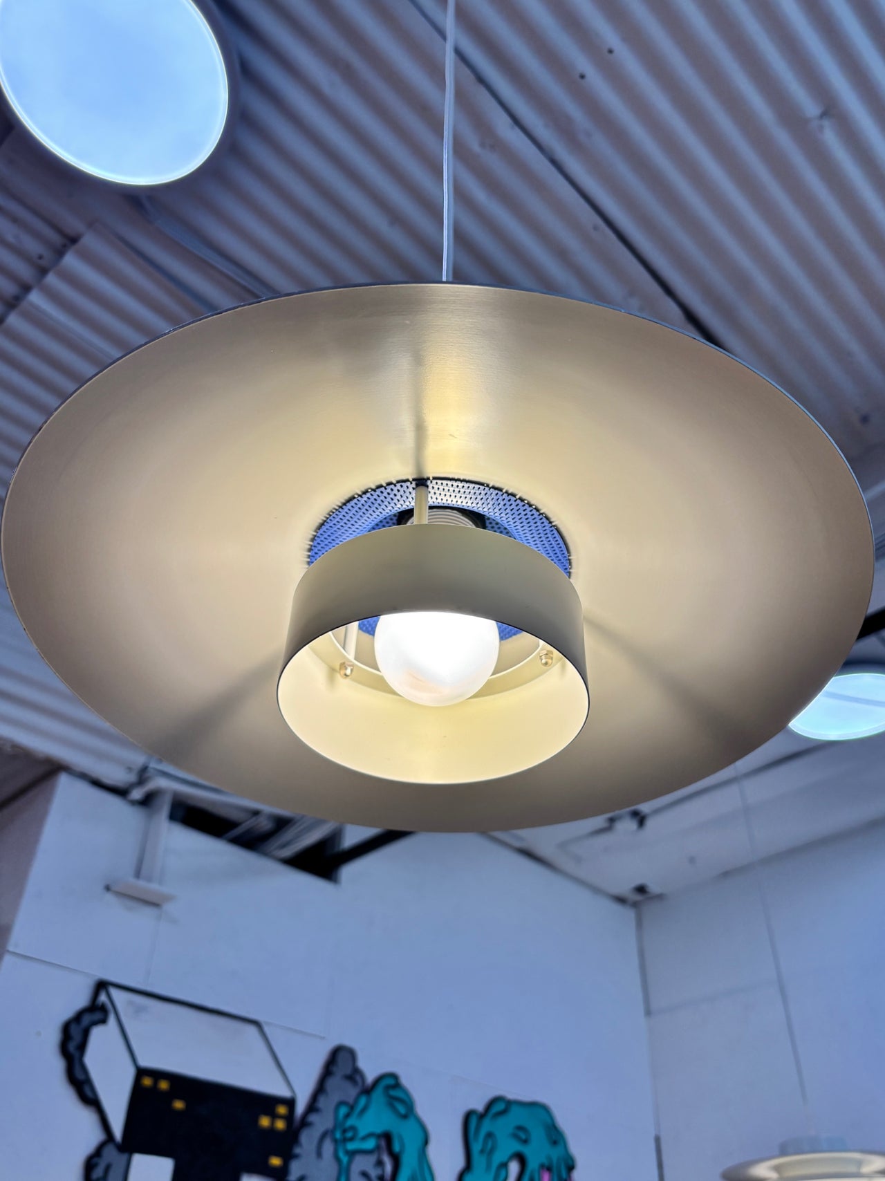 Suspension vintage par Jeka Metaltryk, Danemark circa 70