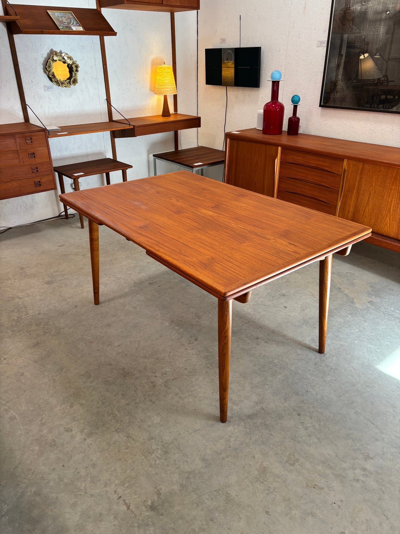 Table à diner en teck et chêne modèle AT-312 par Hans J. Wegner pour Andreas Tuck, Danemark circa 50