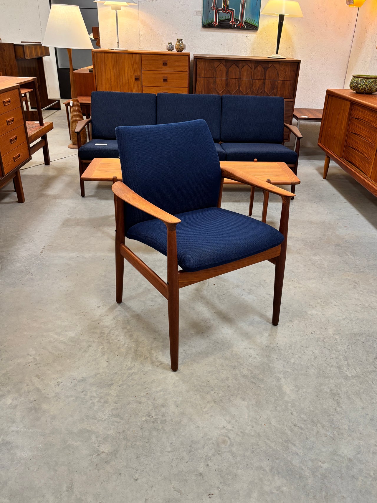 Fauteuil en teck par Grete Jalk pour Glostrup Møbelfabrik, Danemark circa 60