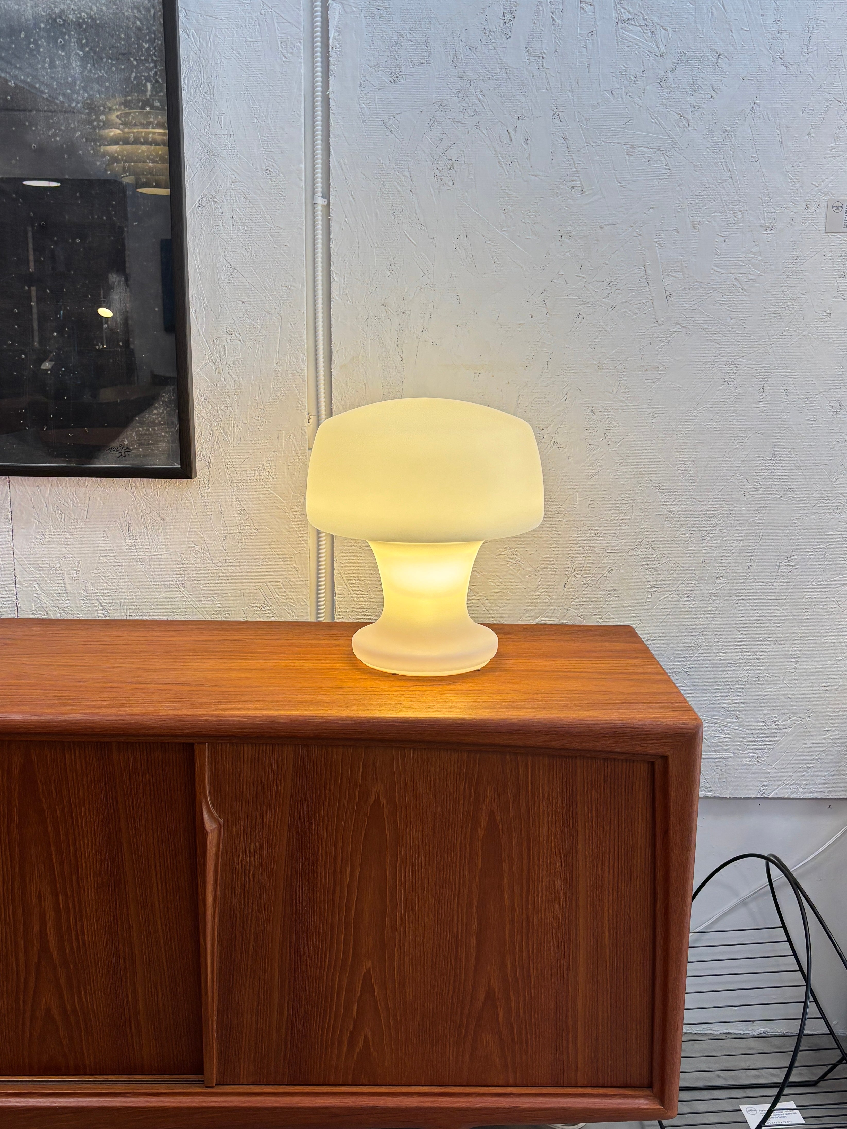 Lampe de table en verre soufflé par Laurel Lamp, circa 70