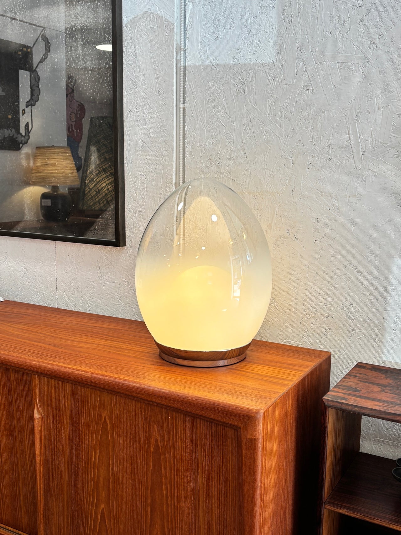 Lampe de table oeuf par Giorgio Reggiori pour Goffredo Reggiani, Italie circa 60
