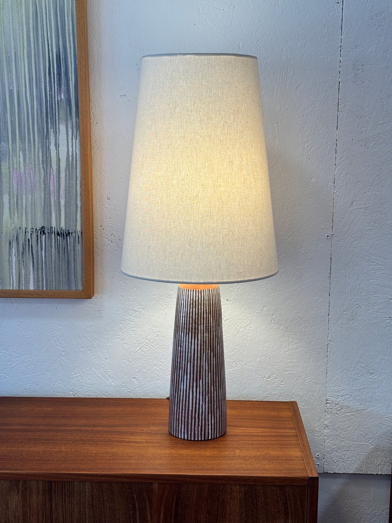 Lampe de table en céramique attribuée à Thomas Toft, Danemark circa 60