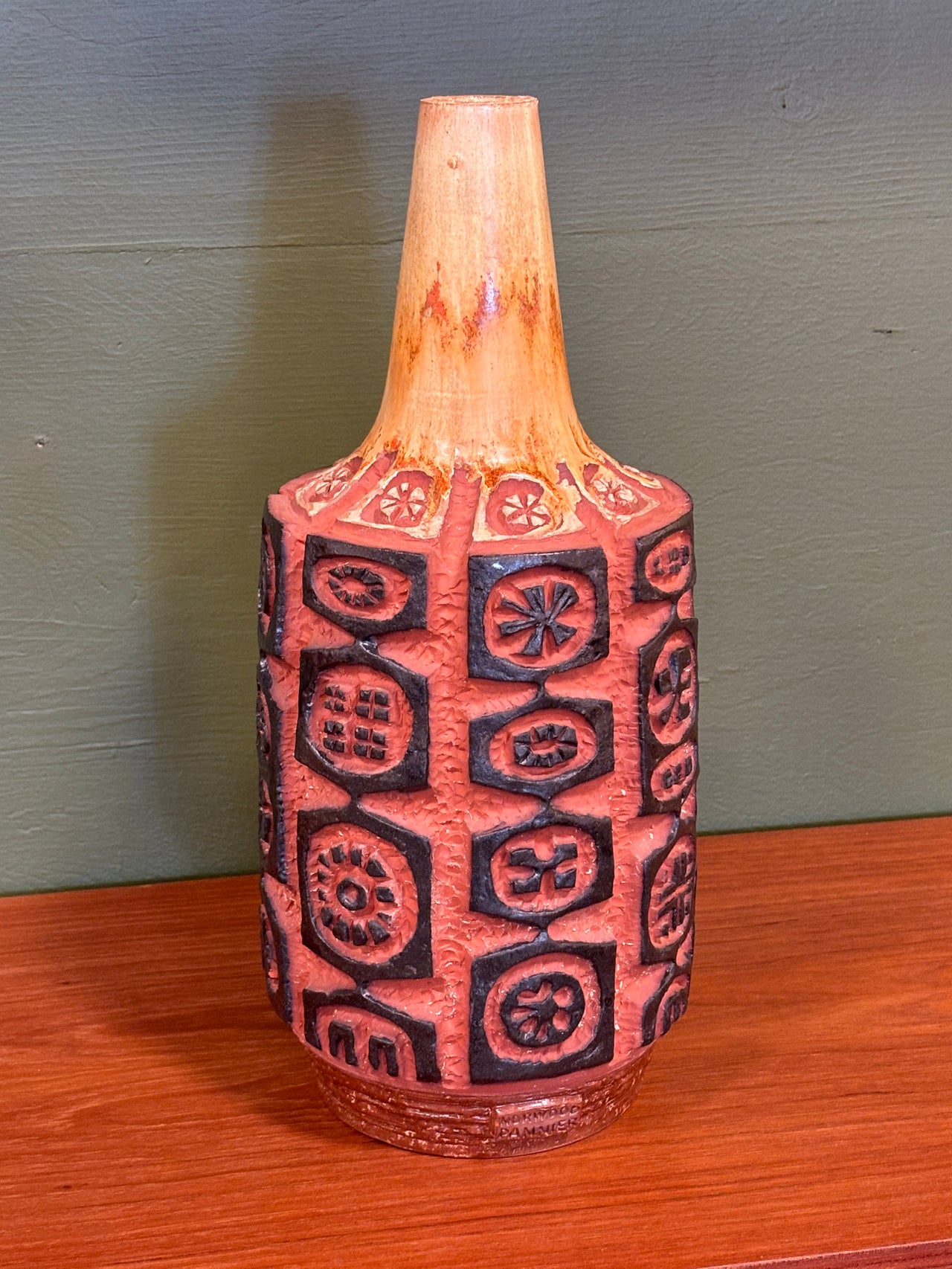 Vase en poterie Lava par Jiri Georges Lauda pour Norwood Pannier, Montréal circa 60