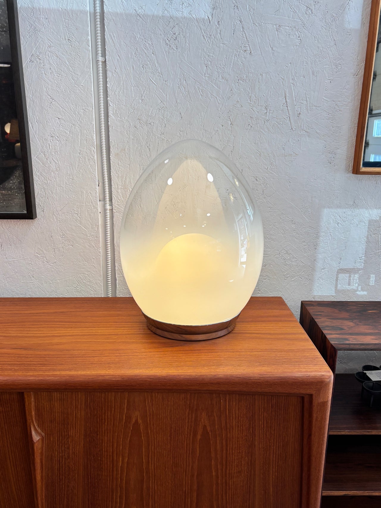 Lampe de table oeuf par Giorgio Reggiori pour Goffredo Reggiani, Italie circa 60