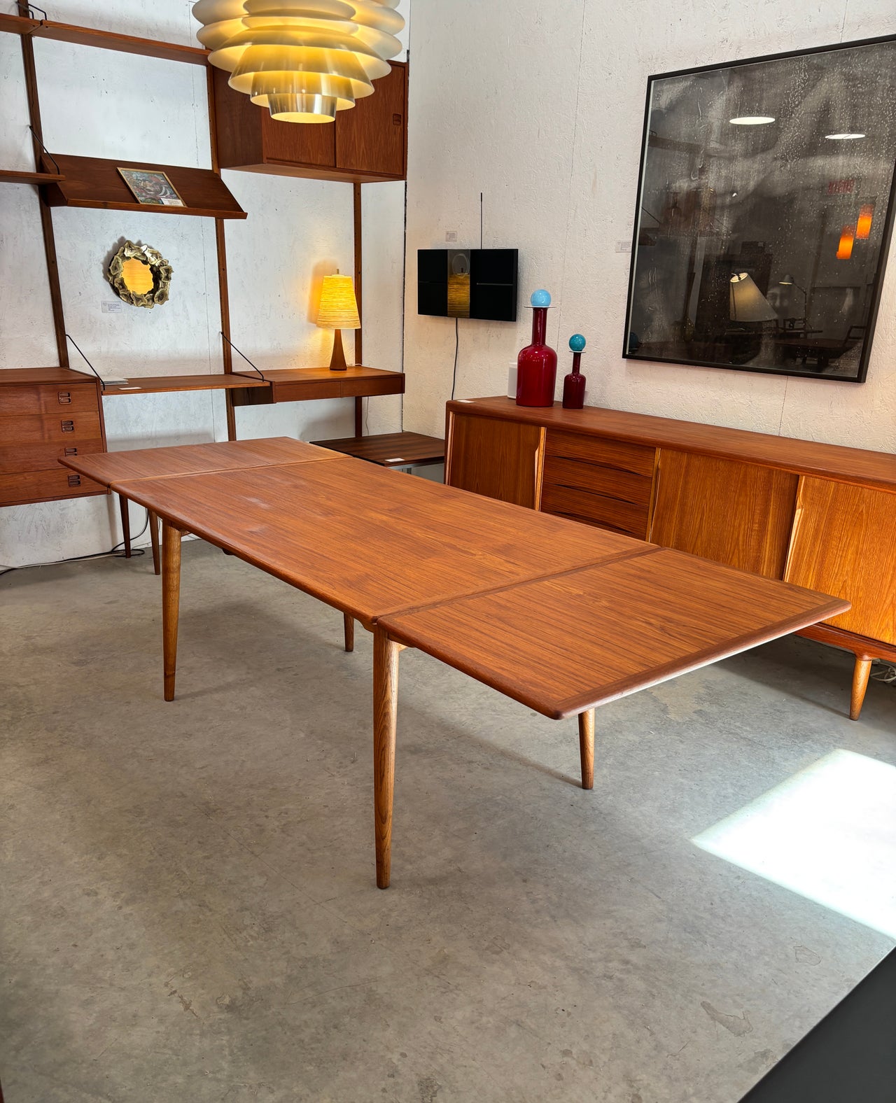 Table à diner en teck et chêne modèle AT-312 par Hans J. Wegner pour Andreas Tuck, Danemark circa 50