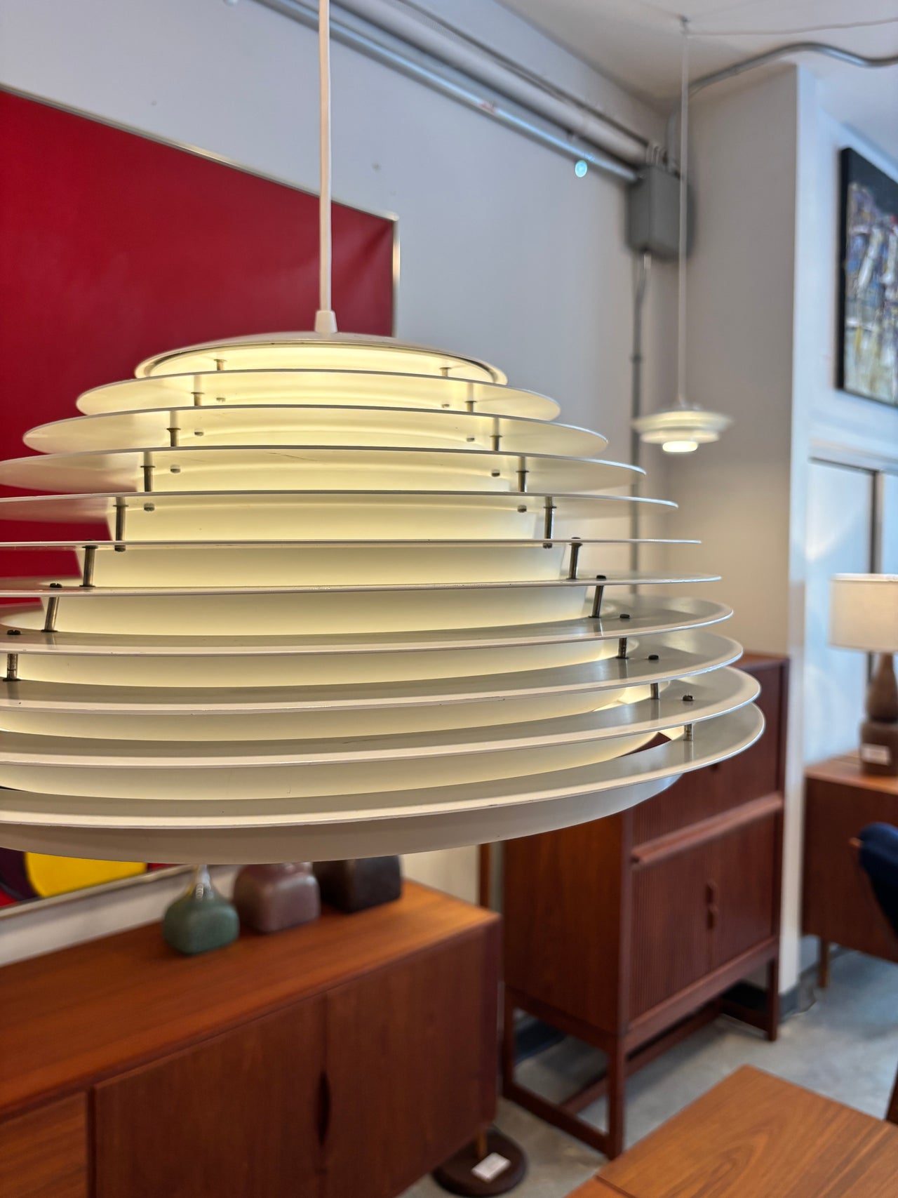 Suspension moderne modèle Hekla par Jon Olafsson & Pétur B. Luthersson pour Fog & Mørup, Danemark 1965