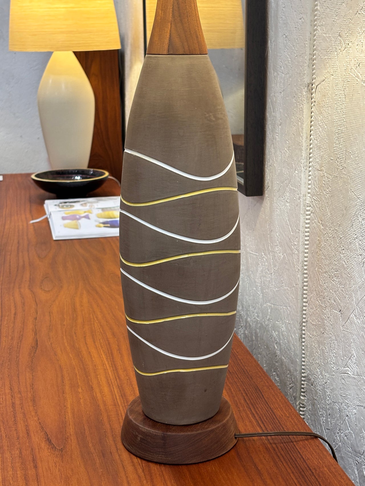 Lampe de table en céramique par Hjördis Oldfors pour Upsala Ekeby, Suède circa 60
